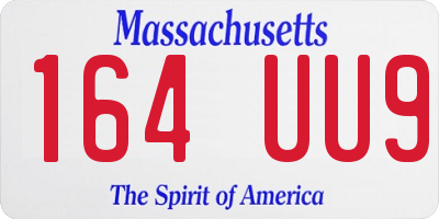 MA license plate 164UU9