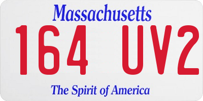 MA license plate 164UV2