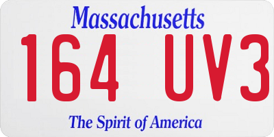 MA license plate 164UV3