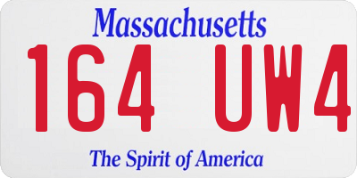 MA license plate 164UW4