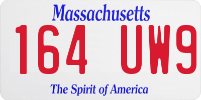 MA license plate 164UW9