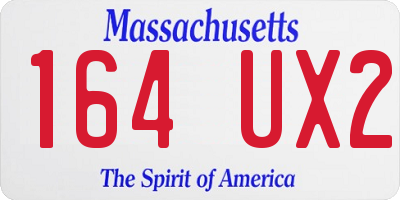 MA license plate 164UX2