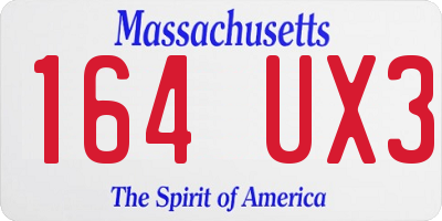 MA license plate 164UX3