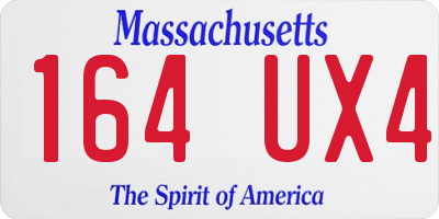 MA license plate 164UX4