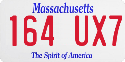 MA license plate 164UX7