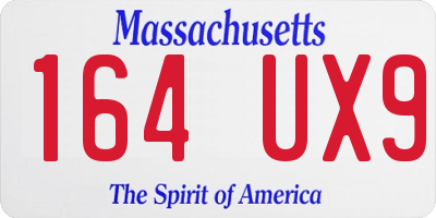 MA license plate 164UX9