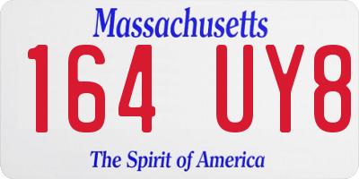MA license plate 164UY8