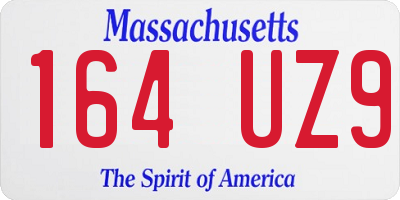MA license plate 164UZ9