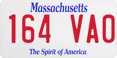 MA license plate 164VA0