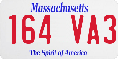 MA license plate 164VA3