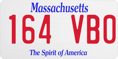 MA license plate 164VB0