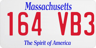 MA license plate 164VB3
