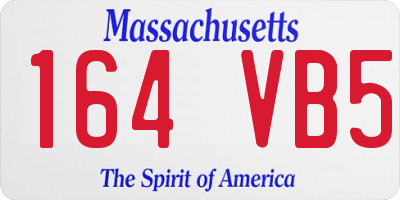 MA license plate 164VB5