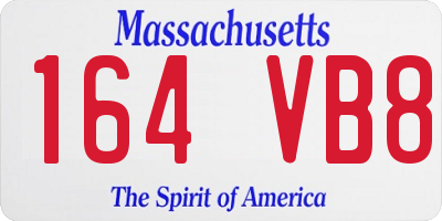 MA license plate 164VB8