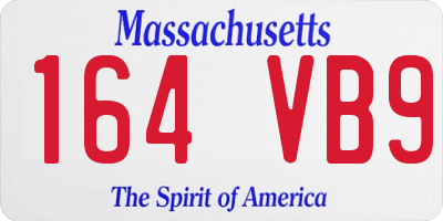 MA license plate 164VB9