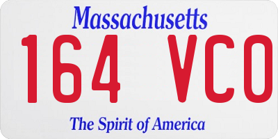 MA license plate 164VC0