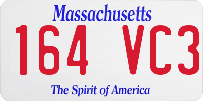 MA license plate 164VC3