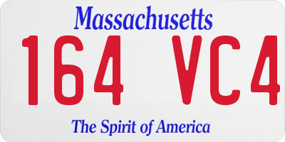 MA license plate 164VC4