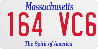 MA license plate 164VC6
