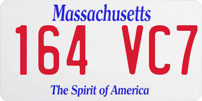 MA license plate 164VC7