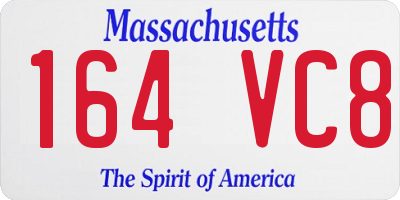 MA license plate 164VC8