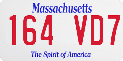 MA license plate 164VD7