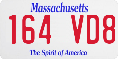 MA license plate 164VD8