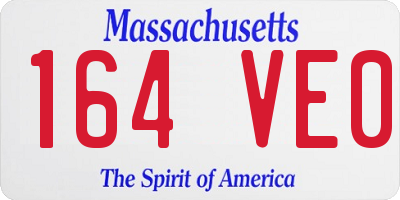 MA license plate 164VE0