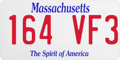 MA license plate 164VF3