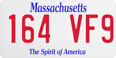 MA license plate 164VF9