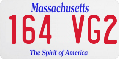 MA license plate 164VG2