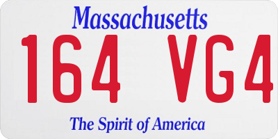 MA license plate 164VG4
