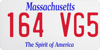 MA license plate 164VG5