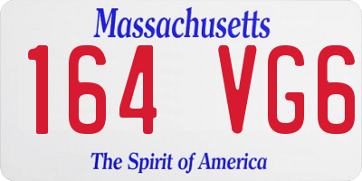 MA license plate 164VG6