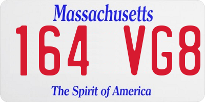 MA license plate 164VG8