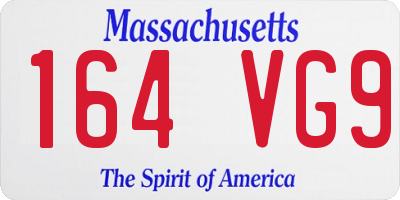 MA license plate 164VG9
