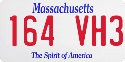 MA license plate 164VH3