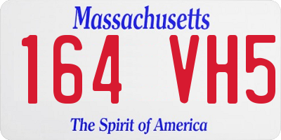 MA license plate 164VH5