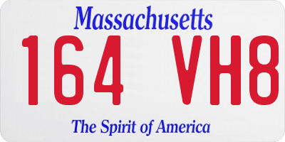 MA license plate 164VH8