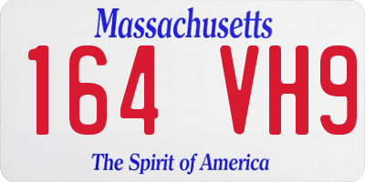 MA license plate 164VH9