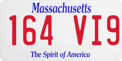 MA license plate 164VI9