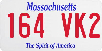 MA license plate 164VK2