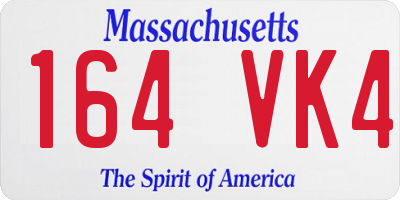 MA license plate 164VK4