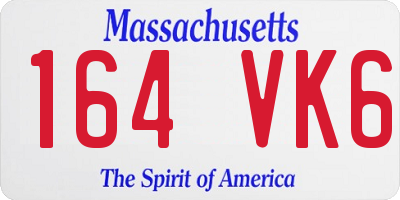 MA license plate 164VK6