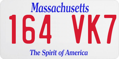 MA license plate 164VK7