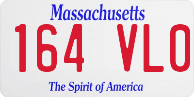 MA license plate 164VL0