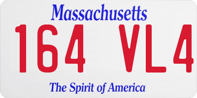 MA license plate 164VL4