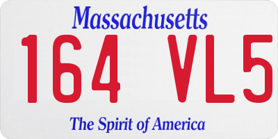 MA license plate 164VL5