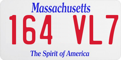 MA license plate 164VL7