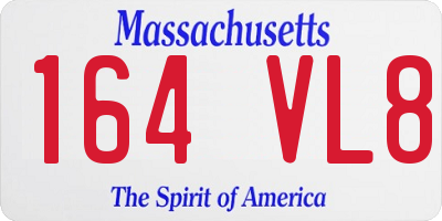 MA license plate 164VL8